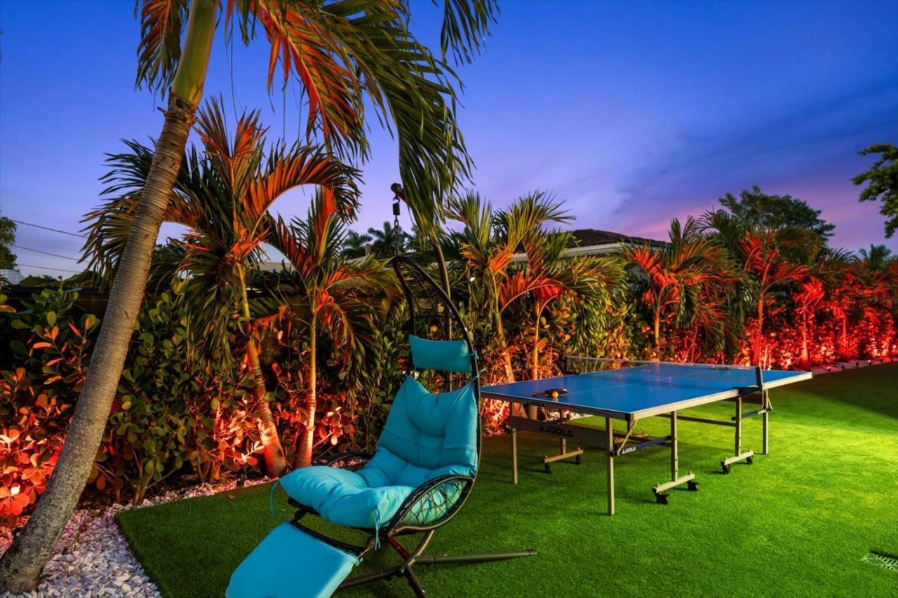 Villalee-jungle Palm Island White Marble Pool Area Miami