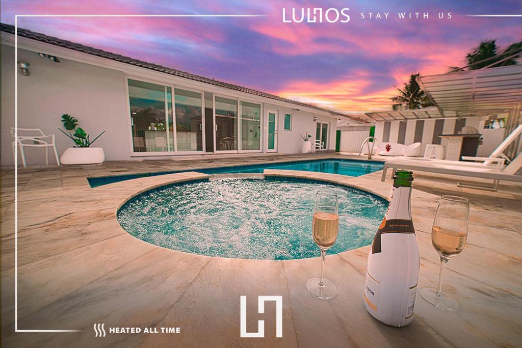 Vakantiehuis Luxurious With Bbq, Hot Tub, Heated Pool & Wifi - L36 Miami